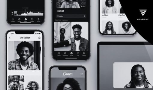 African content creator editing a video using free apps like CapCut and VN