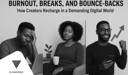 "Three stages of a Nigerian creator’s journey — burnout, rest, and successful comeback — illustrating how creators recharge in a demanding digital world."
